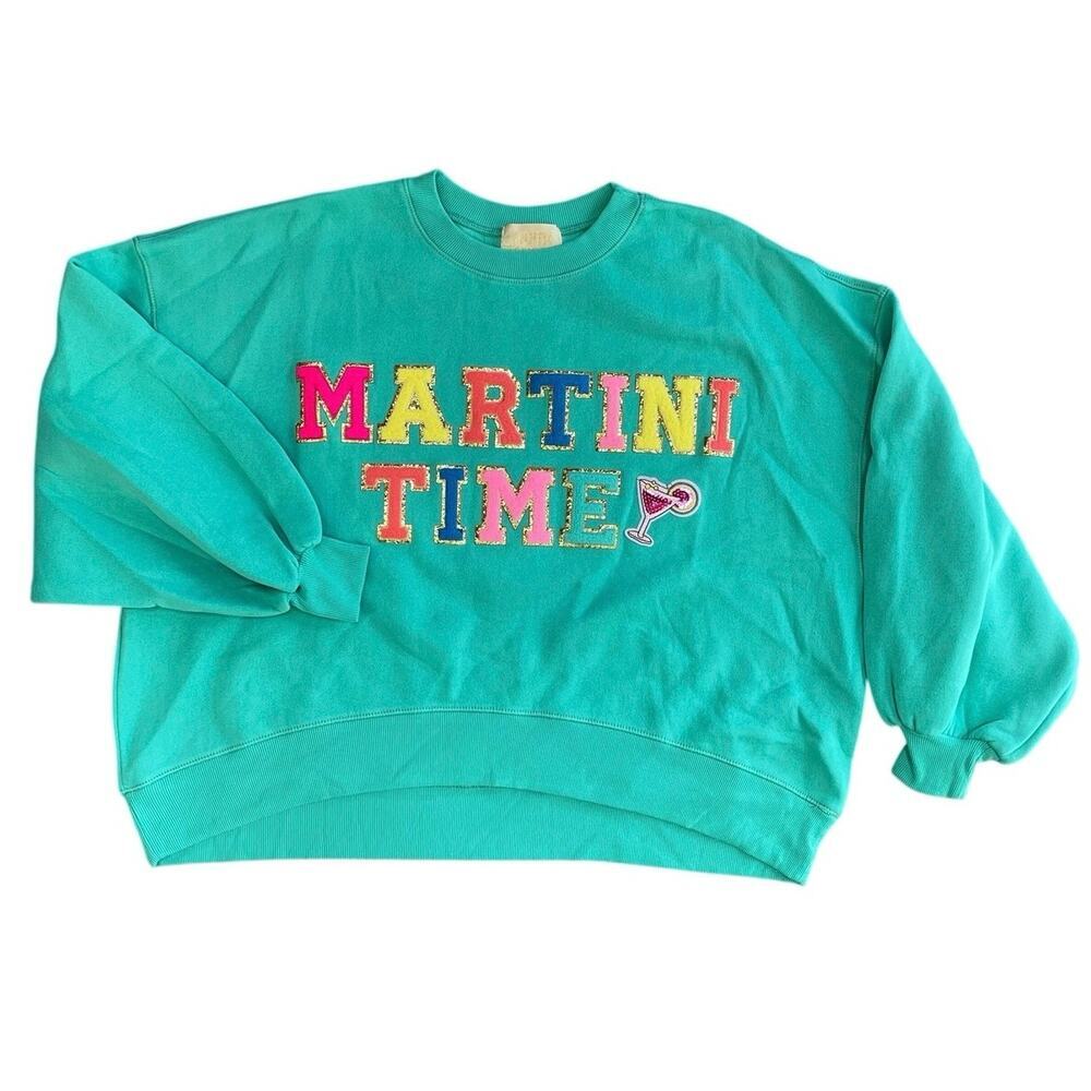 Judith March Martini Time Oversized Appliqué Sweatshirt
